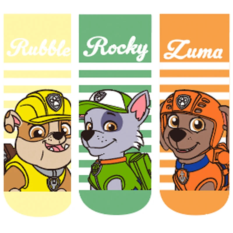 6PCS=3pairs Genuine Paw Patrol Spring Summer Autumn Baby Cotton Sock Kids Socks Chase Skye Children Birthday Gift for Age 3-7Y