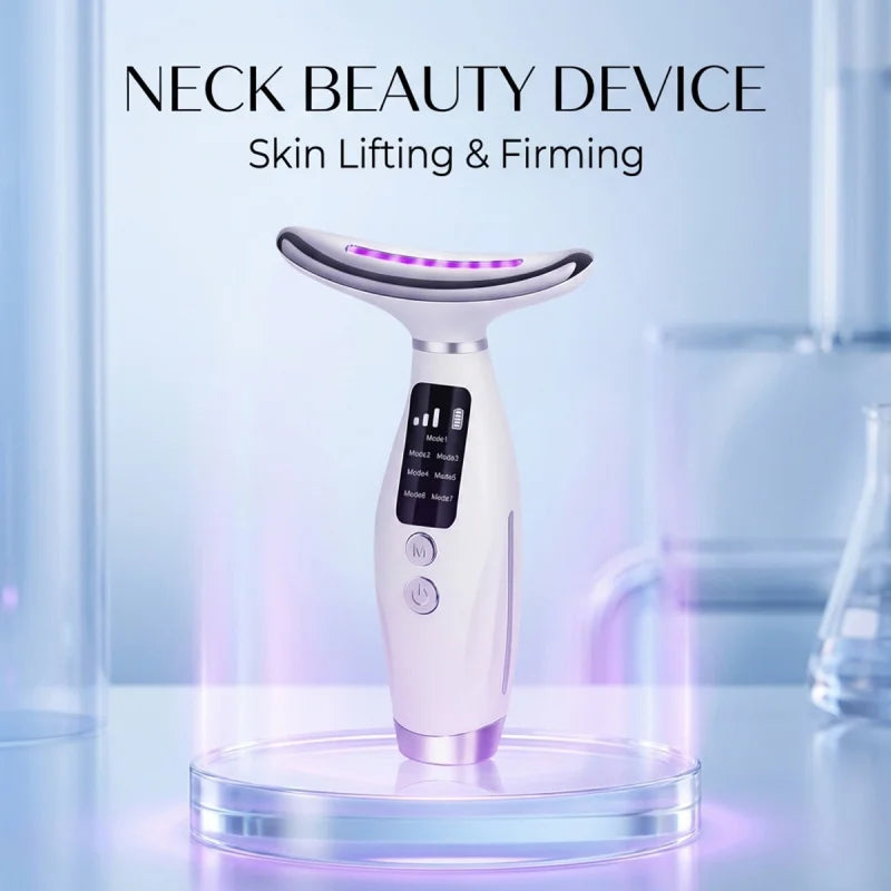 7 Colors LED Photon Therapy Face Neck Beauty Device 7 Modes 3 Levels Vibration Massage Skin Lifting Anti Wrinkle Machine Home Us