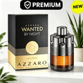 Azzaro Wanted By Night Eau De Parfum 100ML With Original Brown Gold Gift Box Long Lasting Rich Warm Spicy Tobacco Vanilla Woody Fragrance Men Perfume Silver Cap Transparent Amber Liquid Bottle Night Club Masculine Scent Holid