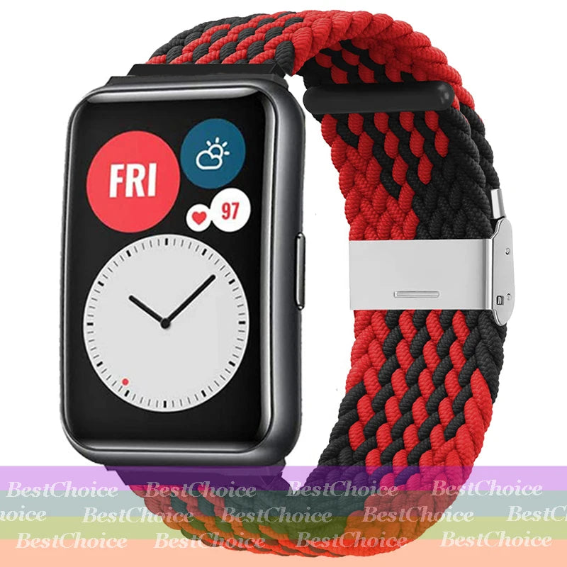 Nylon Braided Watch Strap for Huawei Watch Fit 3 Elastic Loop for Huawei Watch Fit 2 1Adjustable Band Bracelet Metal Connector