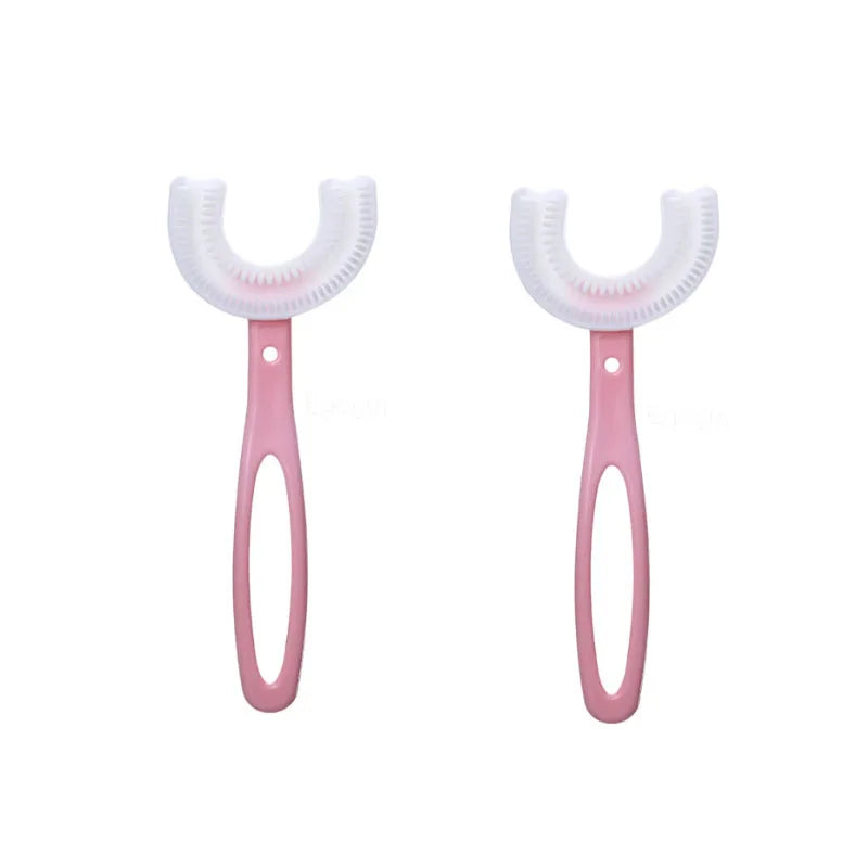Children U-Shape Toothbrush 360-Degree Oral Cleaning Kids Tooth Brush Soft Million Nano Bristle Silicone Baby Finger Teether