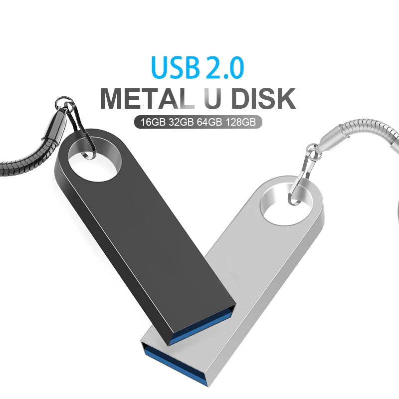 USB Flash Drive 2.0 Flash Pendrive 128GB 64GB 32GB 16GB Cle USB2.0 Metal Stick Pen Drive High Speed 8GB 16GB 32GB 64GB 128GB