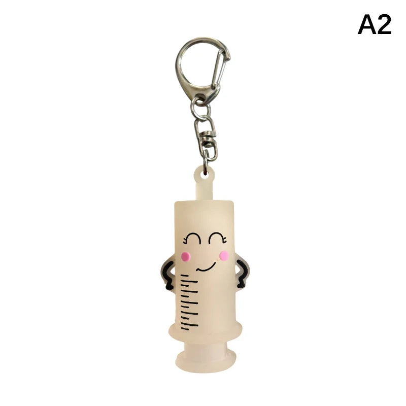 Syringe-Shaped Ampoule Bottle Opener Keychain Rubber Cutter Aid Medication Vial Breaker Tool For Home Nurses And Doctors