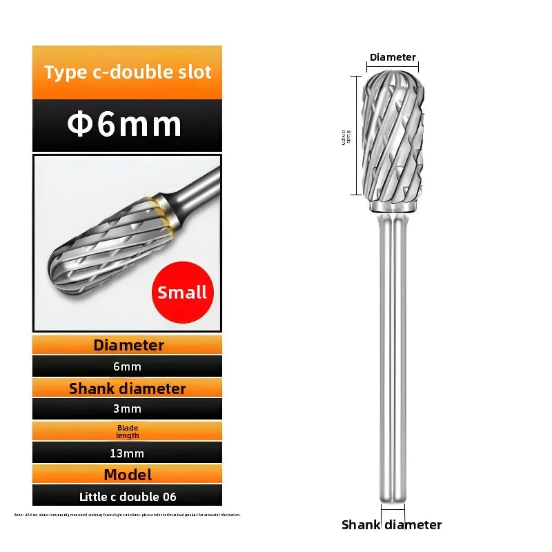 Tungsten Carbide Rotary Burr Grinding Head Ball Nose Cylinder Shank Metal Grinding Tool for Polishing Deburring and Shaping Jobs