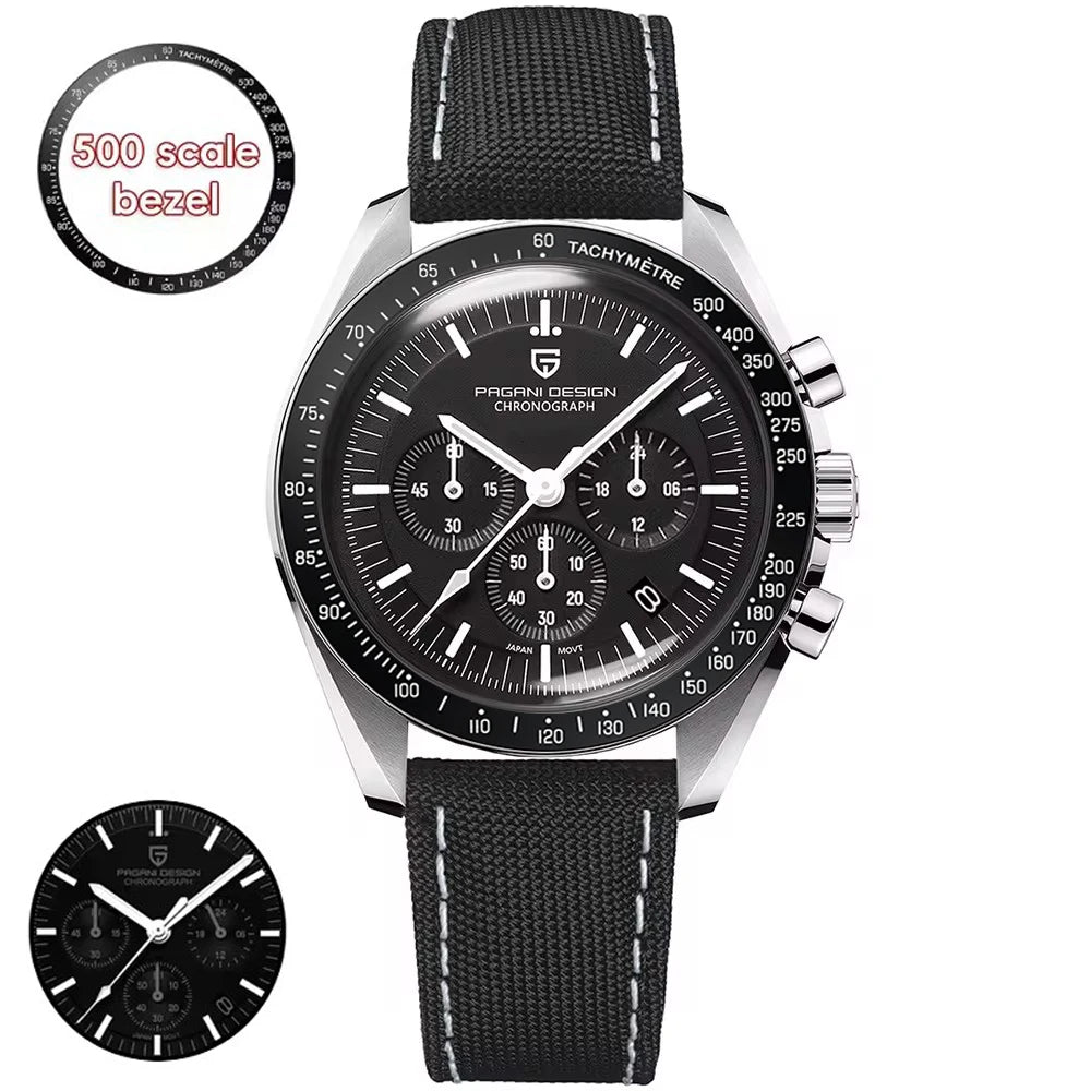 PAGANI DESIGN Moon Mens Watches Quartz Automatic Watch Men Luxury Sports VK63 Chronograph Waterproof Sapphire Reloj Hombre 2025