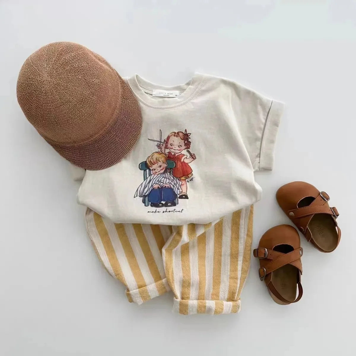Spring Baby Boys Stripe Pants Cotton Casual Linen Elastic Trouers Toddler Infant Kids Girls Loose Pants