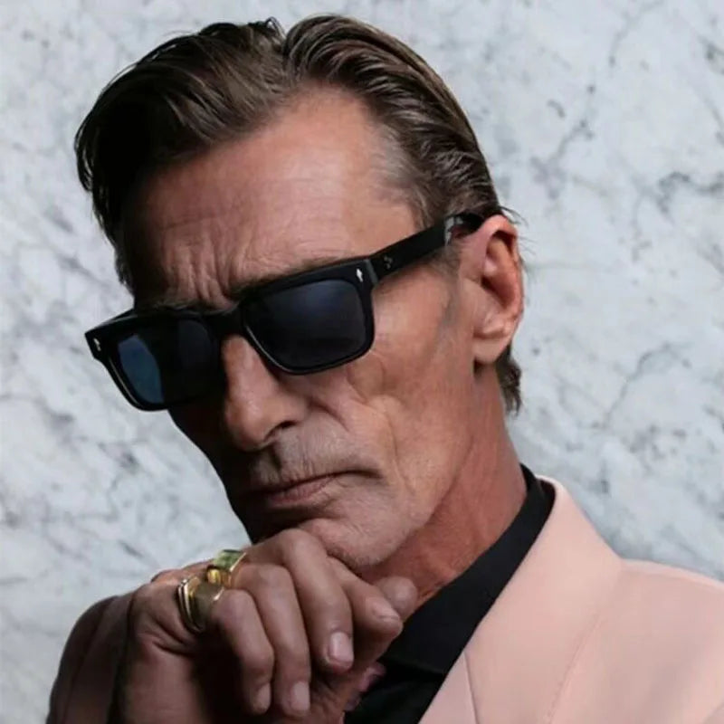 New Men's Personality Minimalist Style Sunglasses Fashion Cool Retro Rectangle Glasses Oculos De Sol Femino
