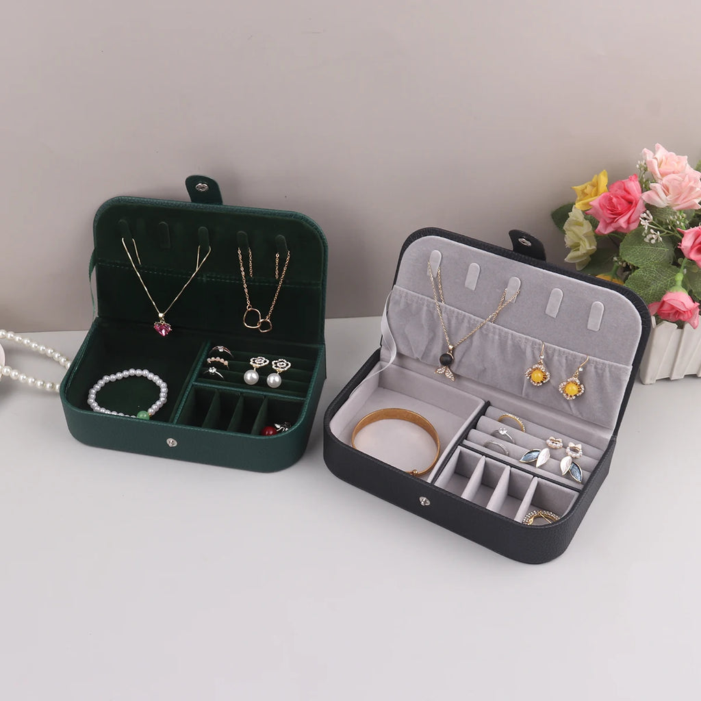 2024 Portable Jewelry Box Jewelry Organizer Display Travel Jewelry Case Boxes Button Leather Storage Chenille Jewelers Joyero