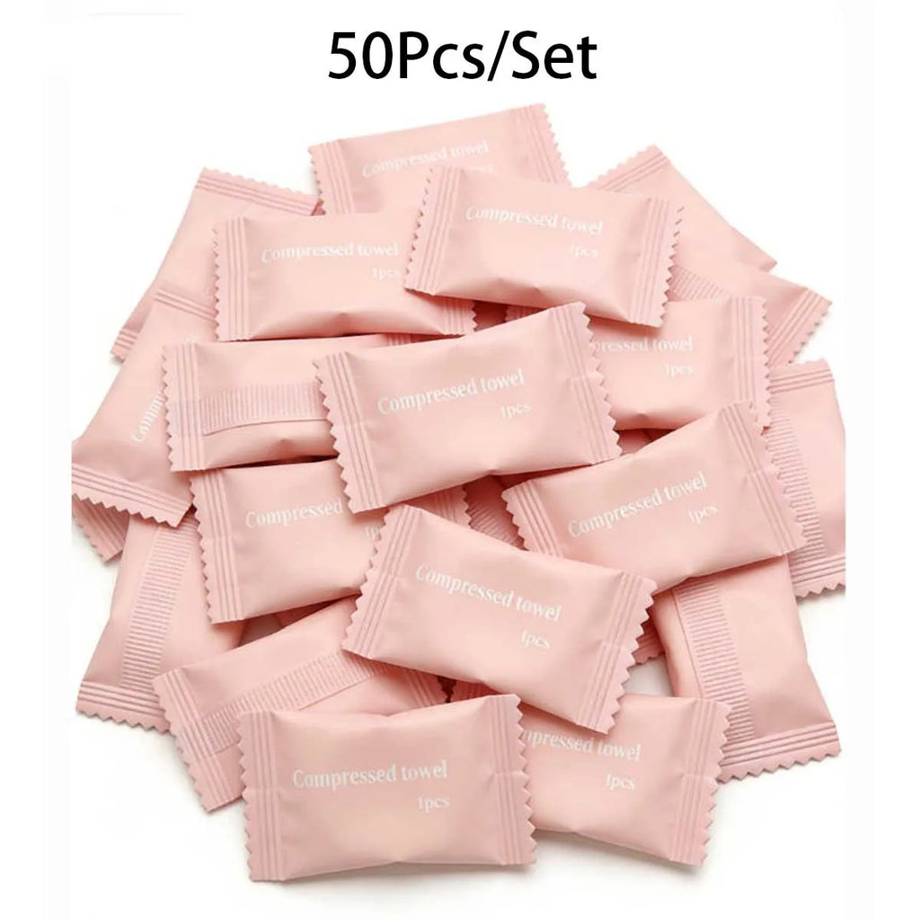 50PCS Dispossible Compressed Towels In Compressed Bag Suitable For Travel Camping Towel Disposable Face Pack