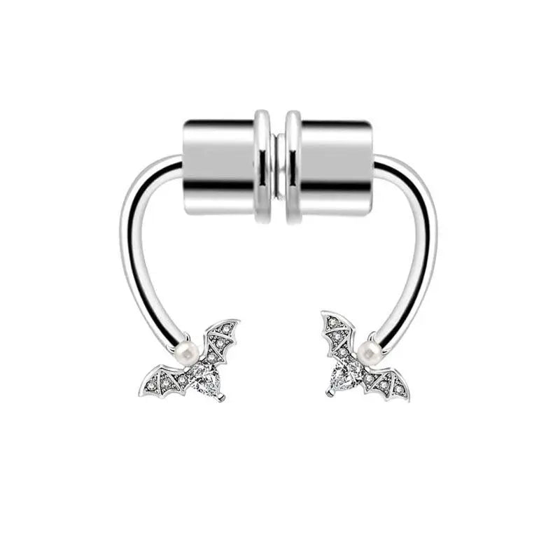 Stainless Steel Magnet Nose Piercing Heart Butterfly Fake Nose Ring 16G Horseshoe Ring Bee Nose Clip Body Jewelry for Piercings