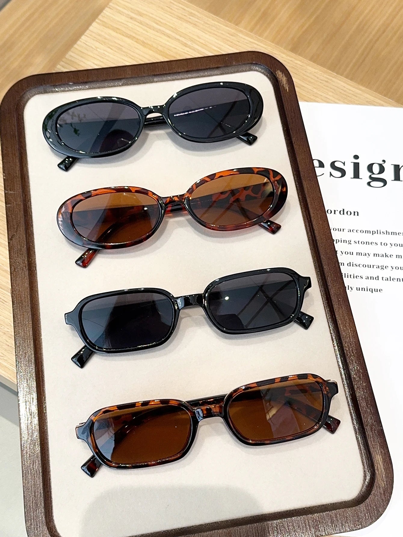 1PC/4Pcs Fashionable Mixed Glasses Set, Oval Glasses, Chic Black, Tortoise Shell Glasses, Suitable for Daily Wear