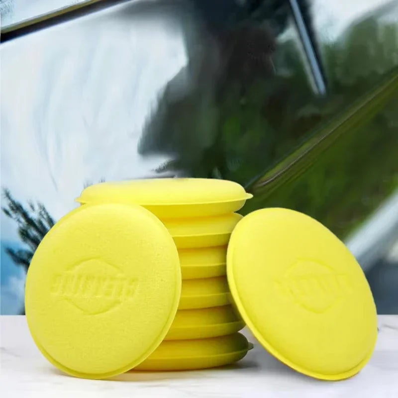 12PCS Car Detailing Sponge High Density Foam Applicator Pad Round Polishing Wiping Cleaning Tool For Auto Car Wash Supplies