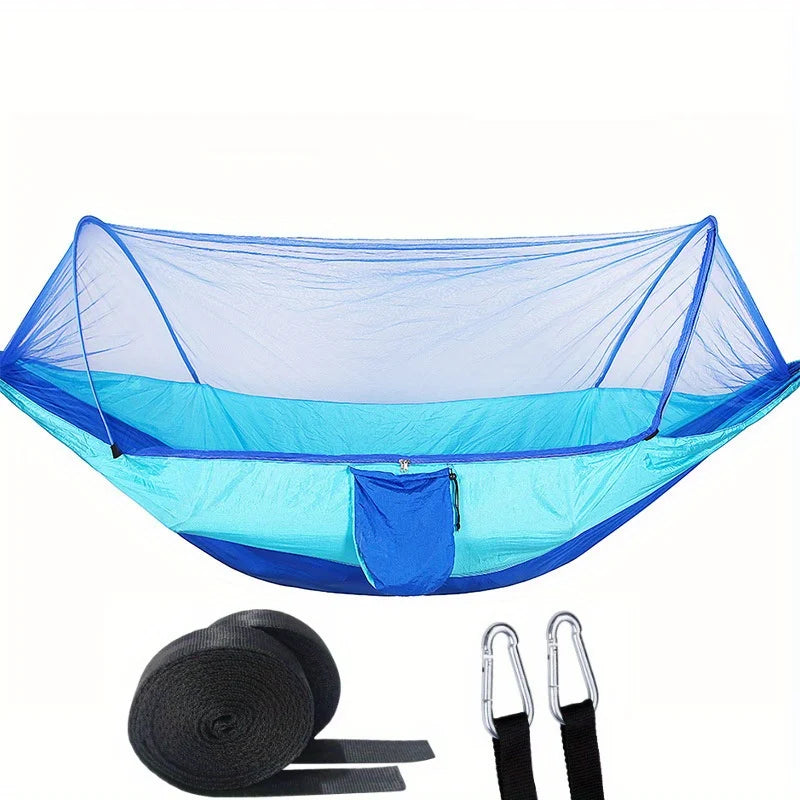 2-In-1 Camping Hammock With Mosquito Net 1.6lbs Ultralight Parachute Nylon Hanging Bed For Outdoor Survival Travel Backyard