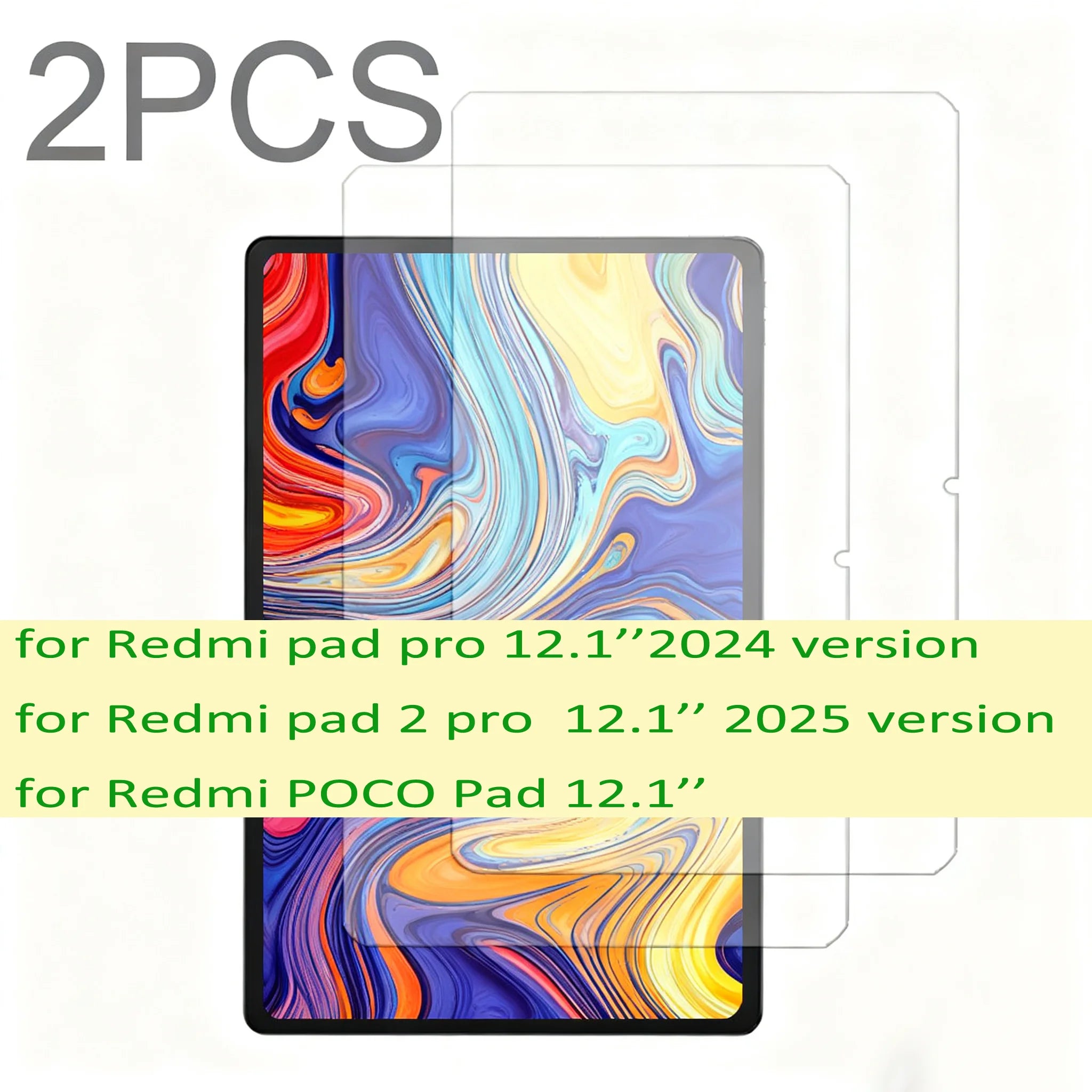 2-pack Glass For Xiaomi Redmi pad 2 pro 12.1/ for pad mini SE 10.6 8.7 11'' tablet Scratch Proof Tempered Glass Screen Protector