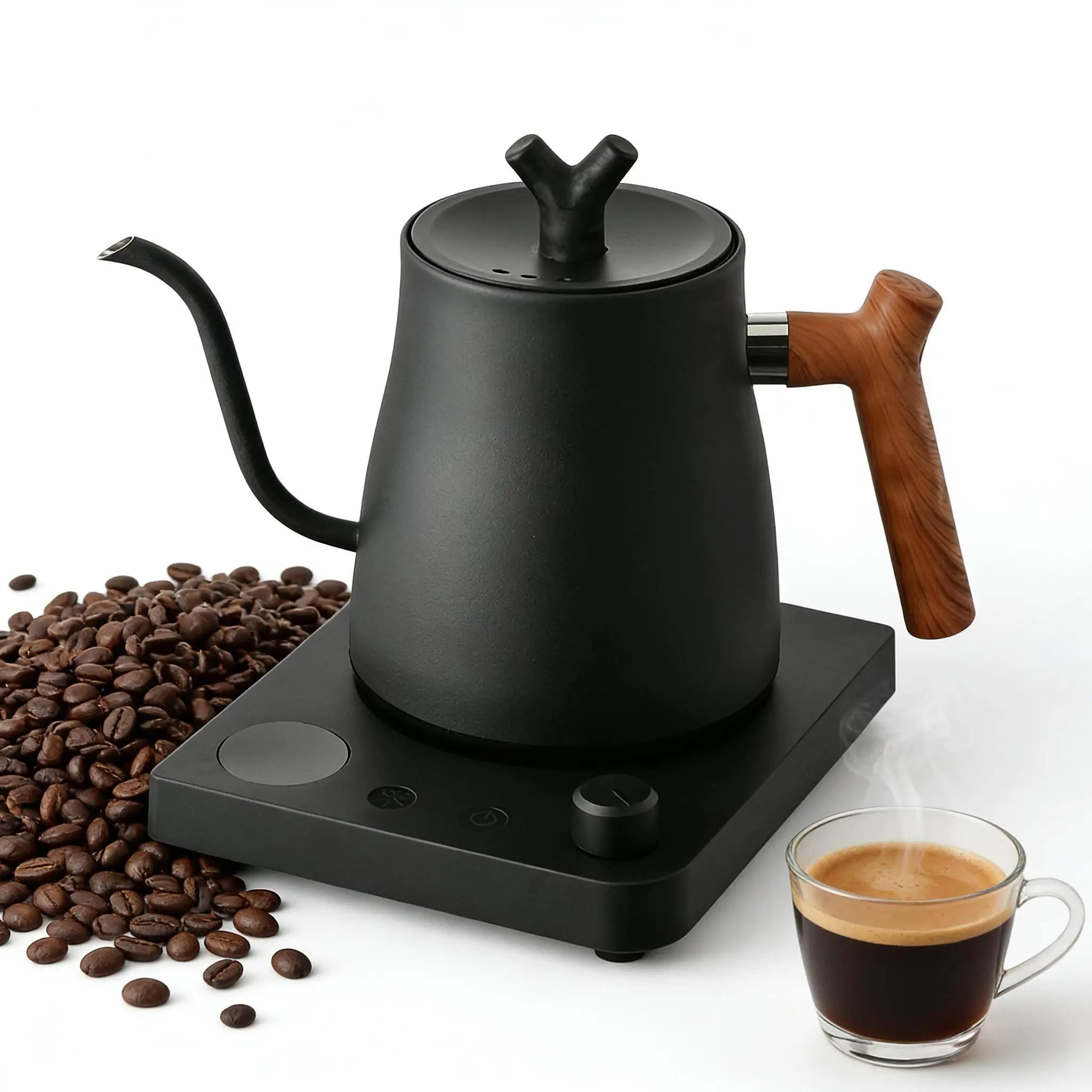 Gooseneck Electric Kettle 1L: Smart Temp Control for Pour-Over Coffee, Fast Boil Stainless Steel, 110V & 220V