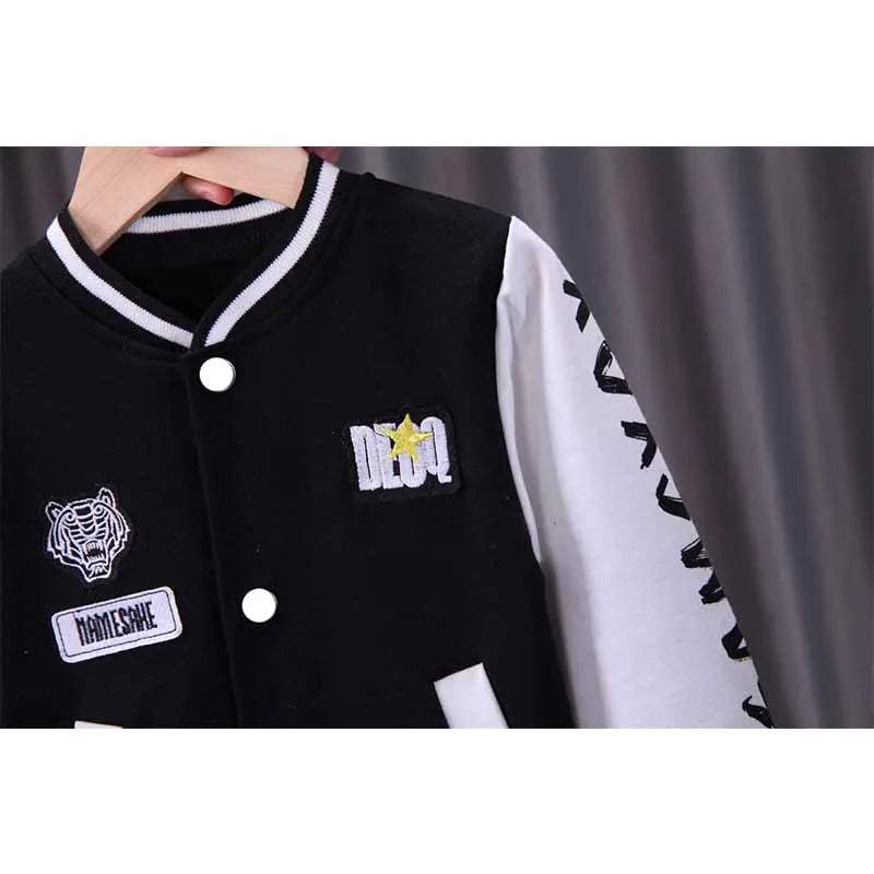 Boys Baseball Clothing Suit Girls Cartoon Sets Autumn Letter Causal Outfits New Children Fashion Jacket Pants 2Pcs Kids Costume