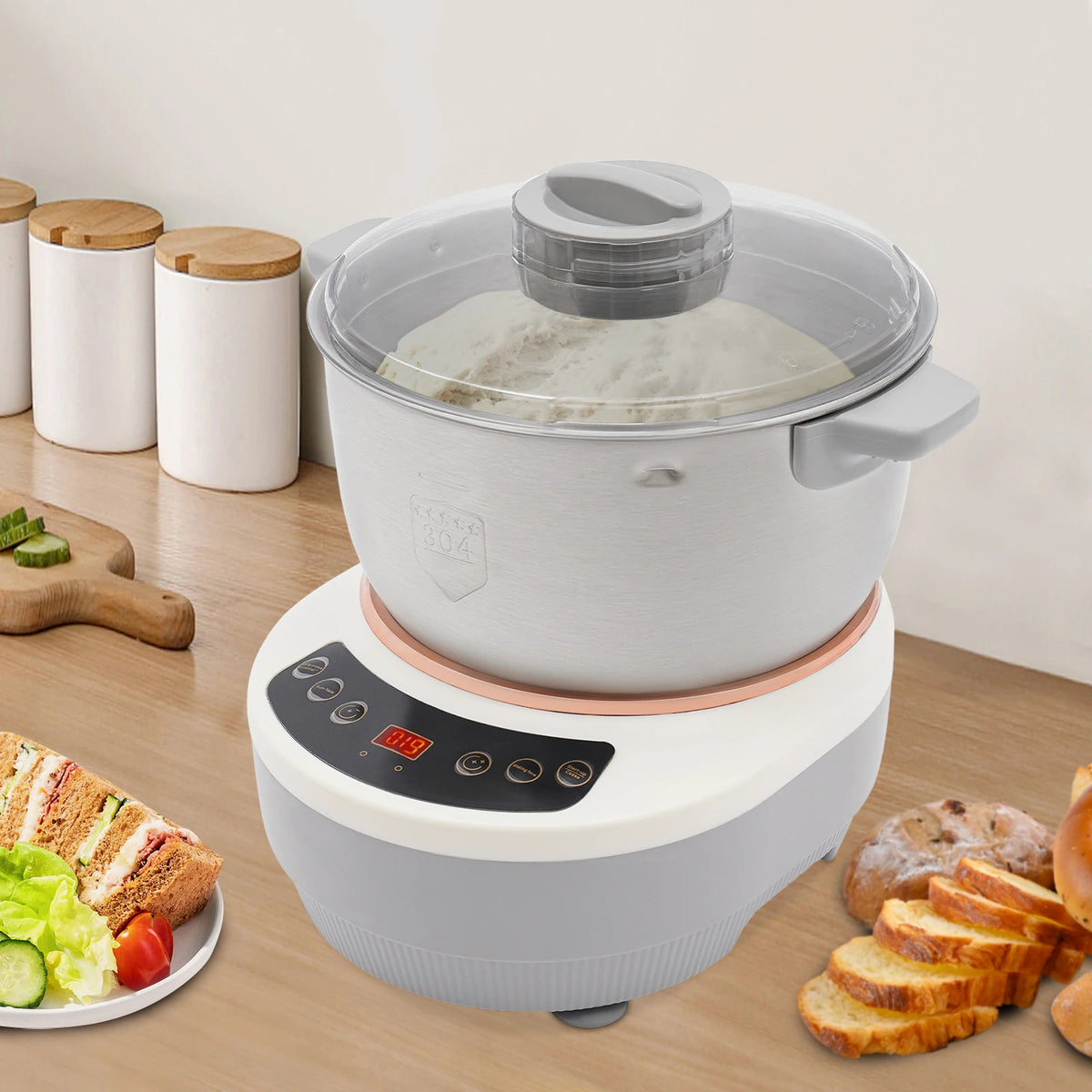 5L Electric Dough Maker US Standard with Ferment Function Electric Flour Kneading Machine Dough Mixer for Bread Pizza Dough