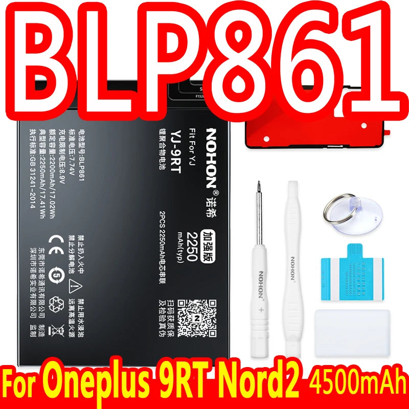 NOHON Battery For Oneplus 10 Pro 9 8 7 6 5 8T 7T 6T 5T 9RT 9R 10R Battery For One Plus BLP899 BLP827 BLP699 BLP685 BLP801 BLP861