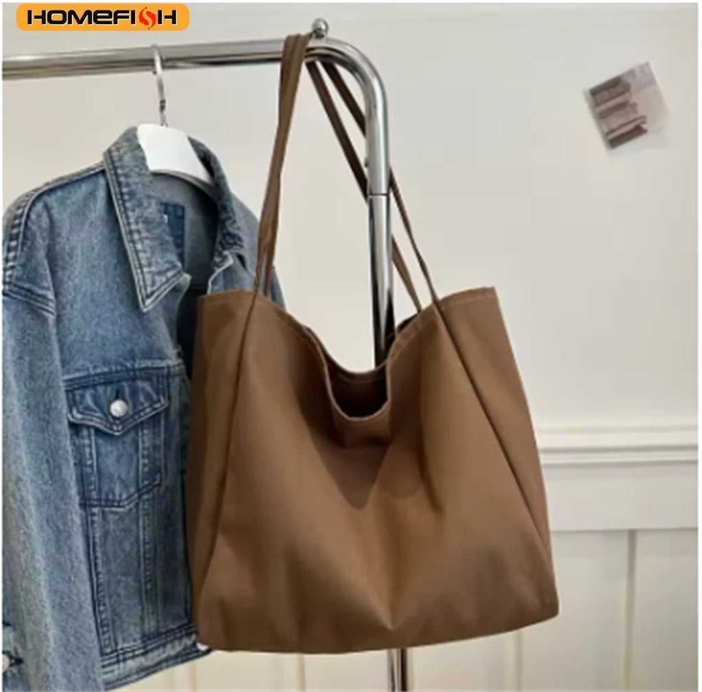 HOMEFISH Eco Reusable Grocery Handbag, High Quality Large Capacity Shopper Tote, Women Daily Travel Shoulder Bag Pouch
