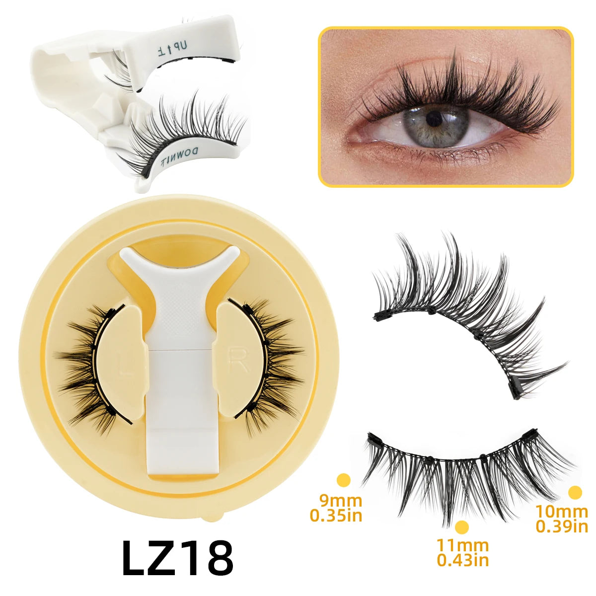 1 Pair Magnetic Eyelashes Set Reusable Easy to Use Eyelash Extension Tools Natural Curler False Eyelashes With Magnetic Tweezers