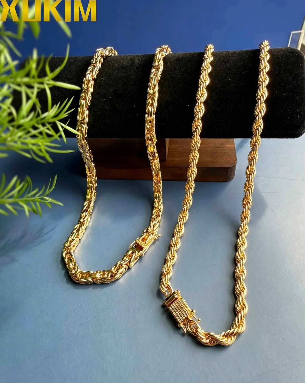 XUKIM Fashion Jewelry Cordell Chain Kejsarlänk Upgrade 6mm Rope Chain Setting Diamond Clasp Gold Box Clasp 7mm Rope ChainX