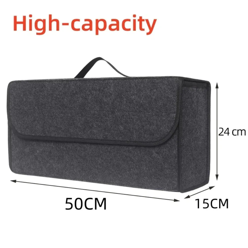 KKJOY Large anti Slip Car Trunk Organizer with Compartments for Boot Storage Tool and Accessory Keeping Use