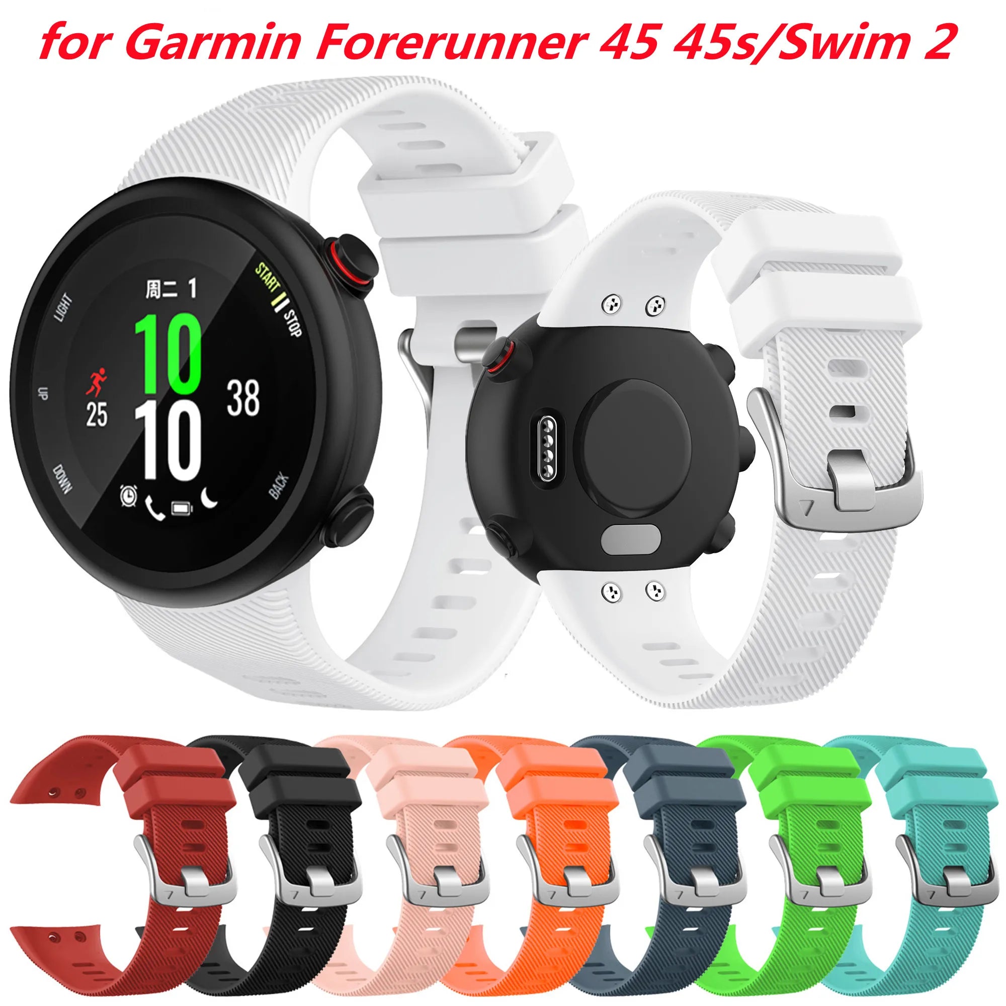 High Quality Silicone Strap for Garmin Swim 2 Smart Watch Band Sport Wristband for Garmin Forerunner 45 45s Bracelet Accessories