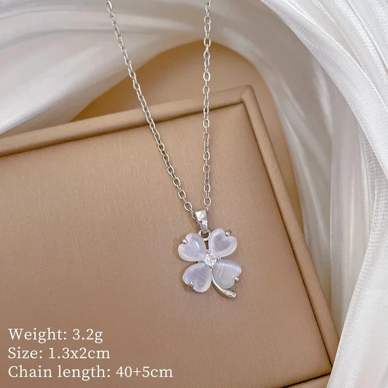 Fashionable Luxury Micro-Set Zircon Copper Pendant Necklace for Women Stylish Personality Versatile Stainless Steel Choker Jewel