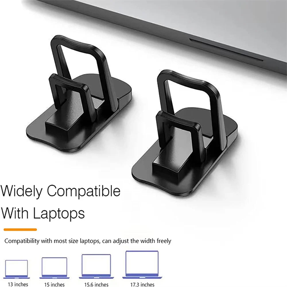 2Pcs Mini Foldable Laptop Stand Self-Adhesive Portable Keyboard Riser with 2 Adjustable Angles for MacBook Notebook Cooling