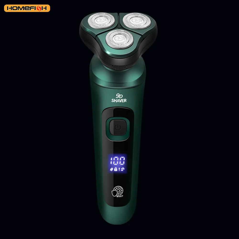 LCD Display Smart Electric Shaver, 3D Floating Triple Head Razor, USB Rechargeable Waterproof for Shaving & Beard Trimming