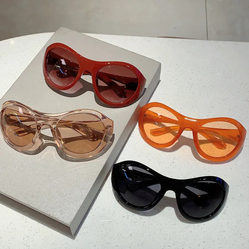 Oversized Y2K Punk Big Frame Vintage Sunglasses Women For Men Luxury Brand Designer Sun Glasses Popular Fashion Future Shades UV