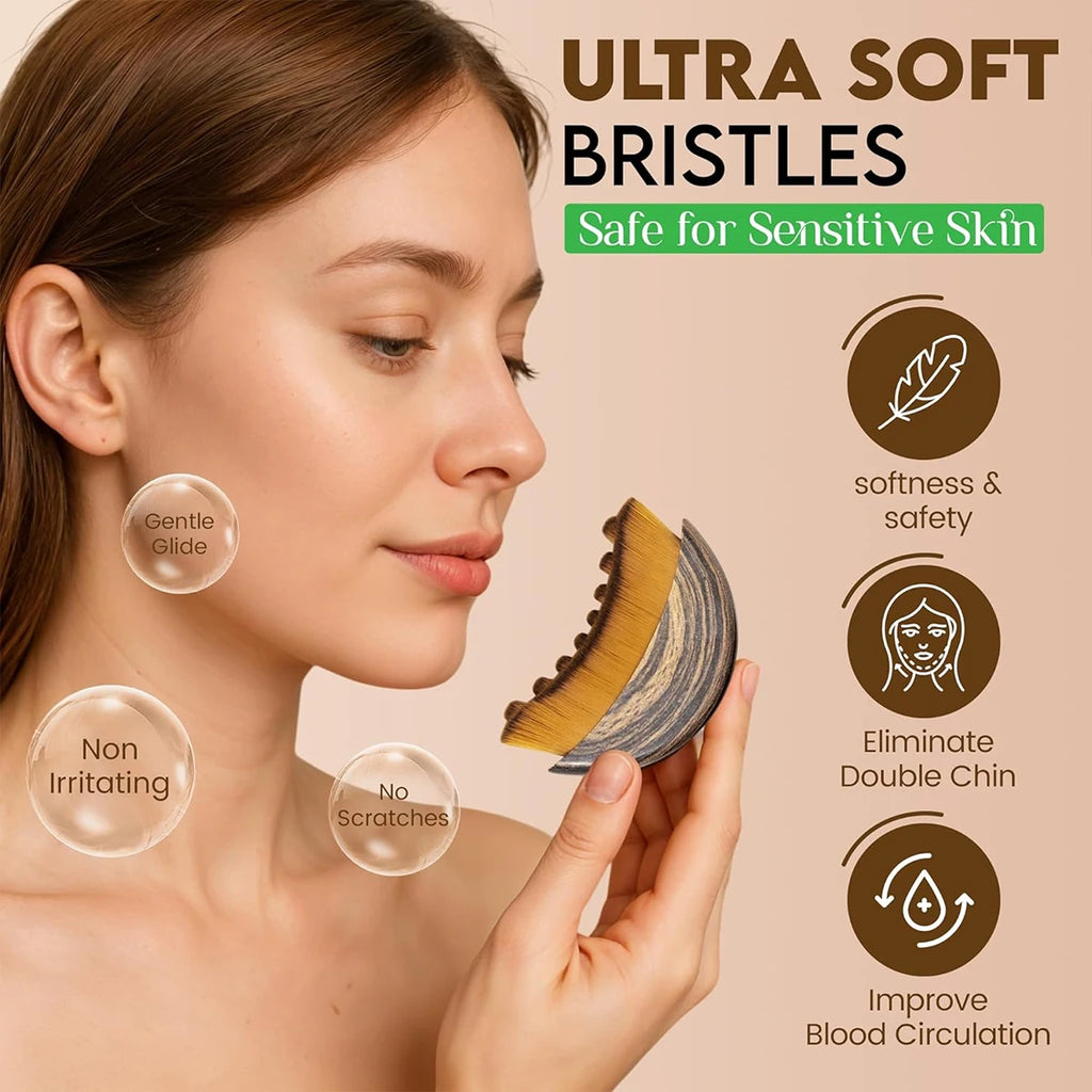 Lymphatic Contour Face Brush, Chin & Jawline Sculpting, Drainage Massager for Face, Ergonomically Designed to Fit the Skin Precisely