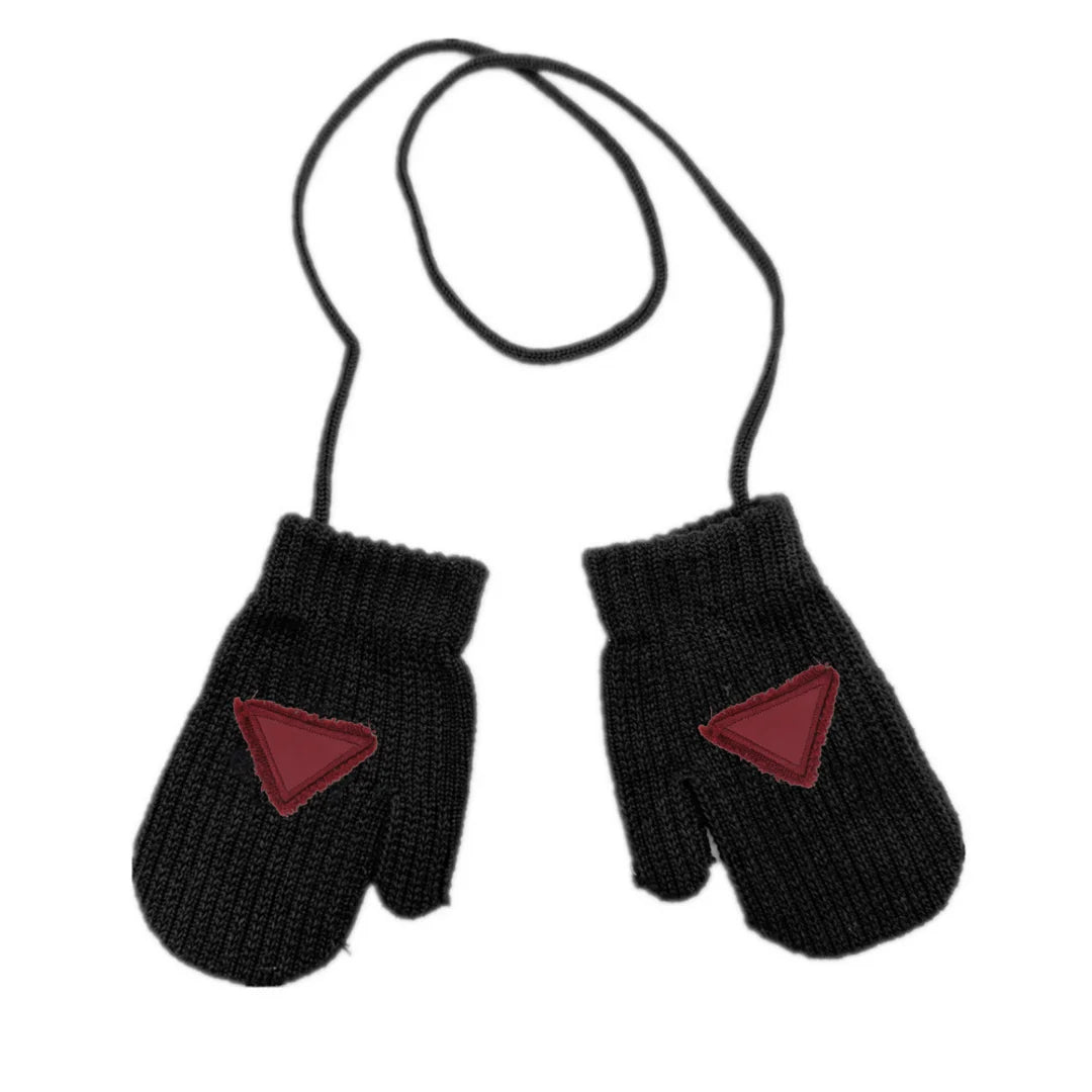 Winter Cotton Knitted Beanies Leather Heart Outdoor Hat Children Hats Personality Table hats girl hat boy hat