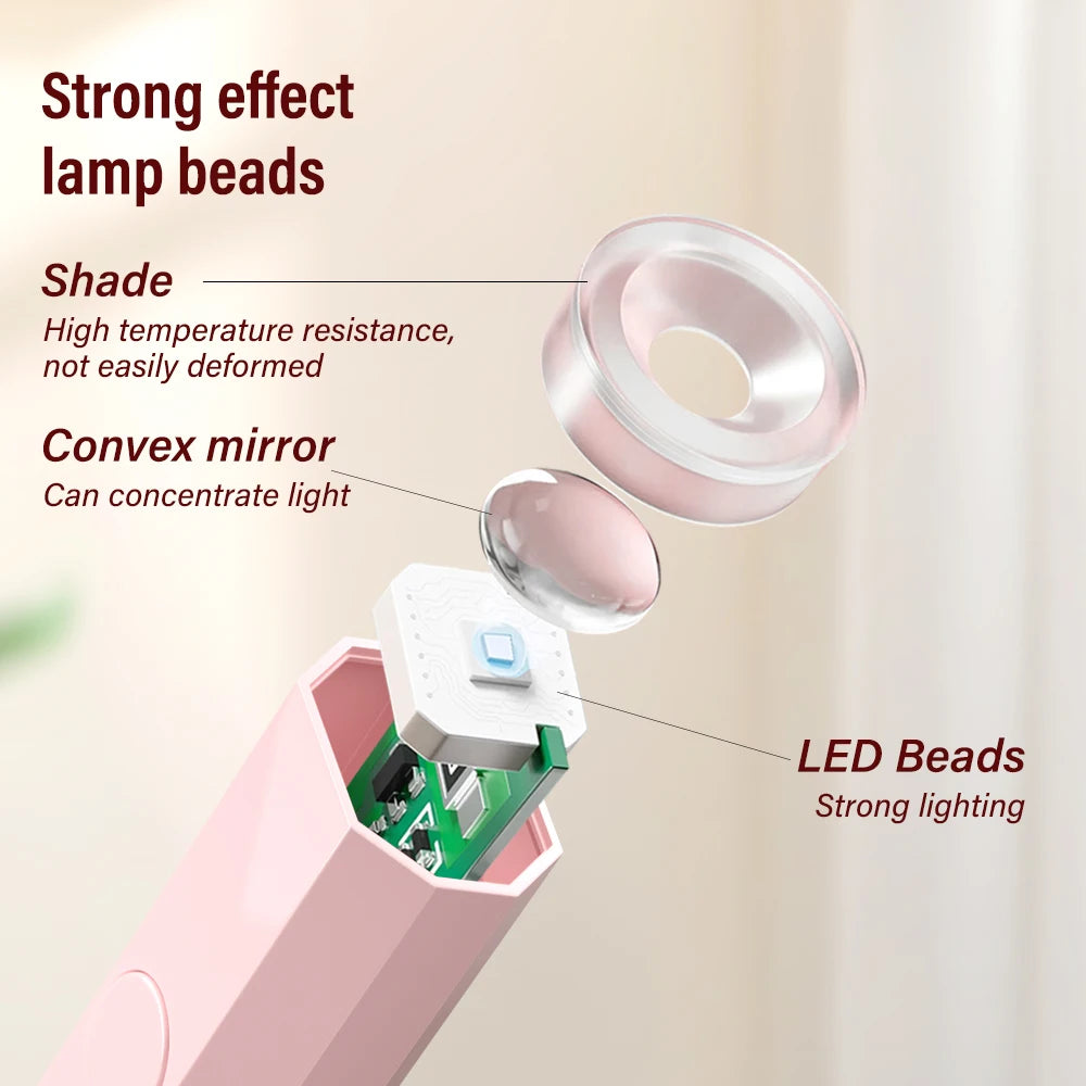 YIKOOLIN Convenient Rechargeable Nail Dryer UV LED Handheld Lamp Fast Curing All Gel Polish Mini Manicure Tool USB Portable Ligh