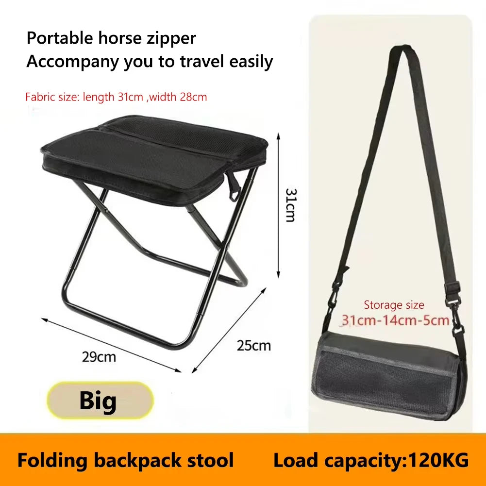 Compact Folding Stool with Storage Bag Outdoor Camping Fishing Portable Leisure Stool