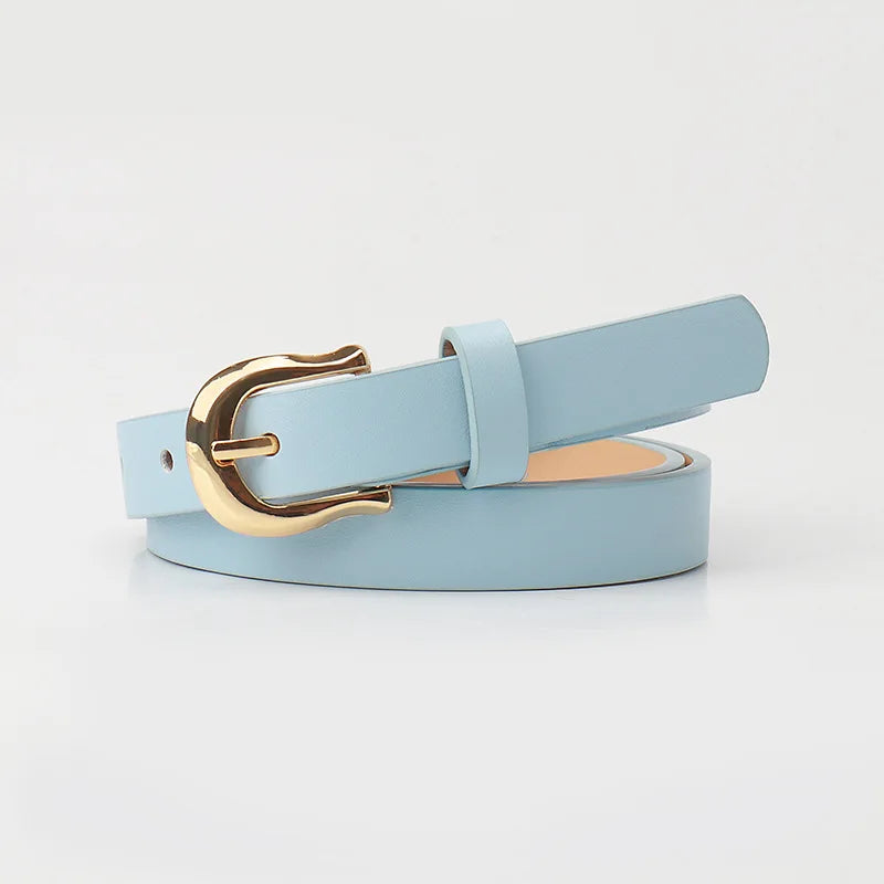1.8x103cm Women's Thin Belt Versatile Korean Style Simple Candy Color Jeans Belt Decorative Skinny Waistband