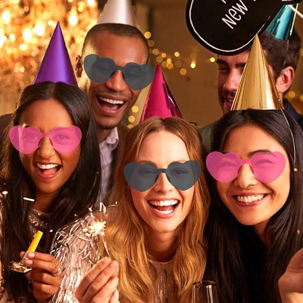 20pcs Love Jelly Color Glasses, Gathering Decorative Glasses, Photo Props Dress Up Cosplay Amusement Park