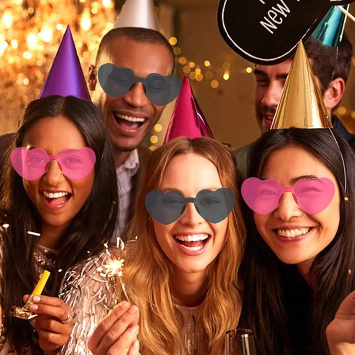 20pcs Love Jelly Color Glasses, Gathering Decorative Glasses, Photo Props Dress Up Cosplay Amusement Park
