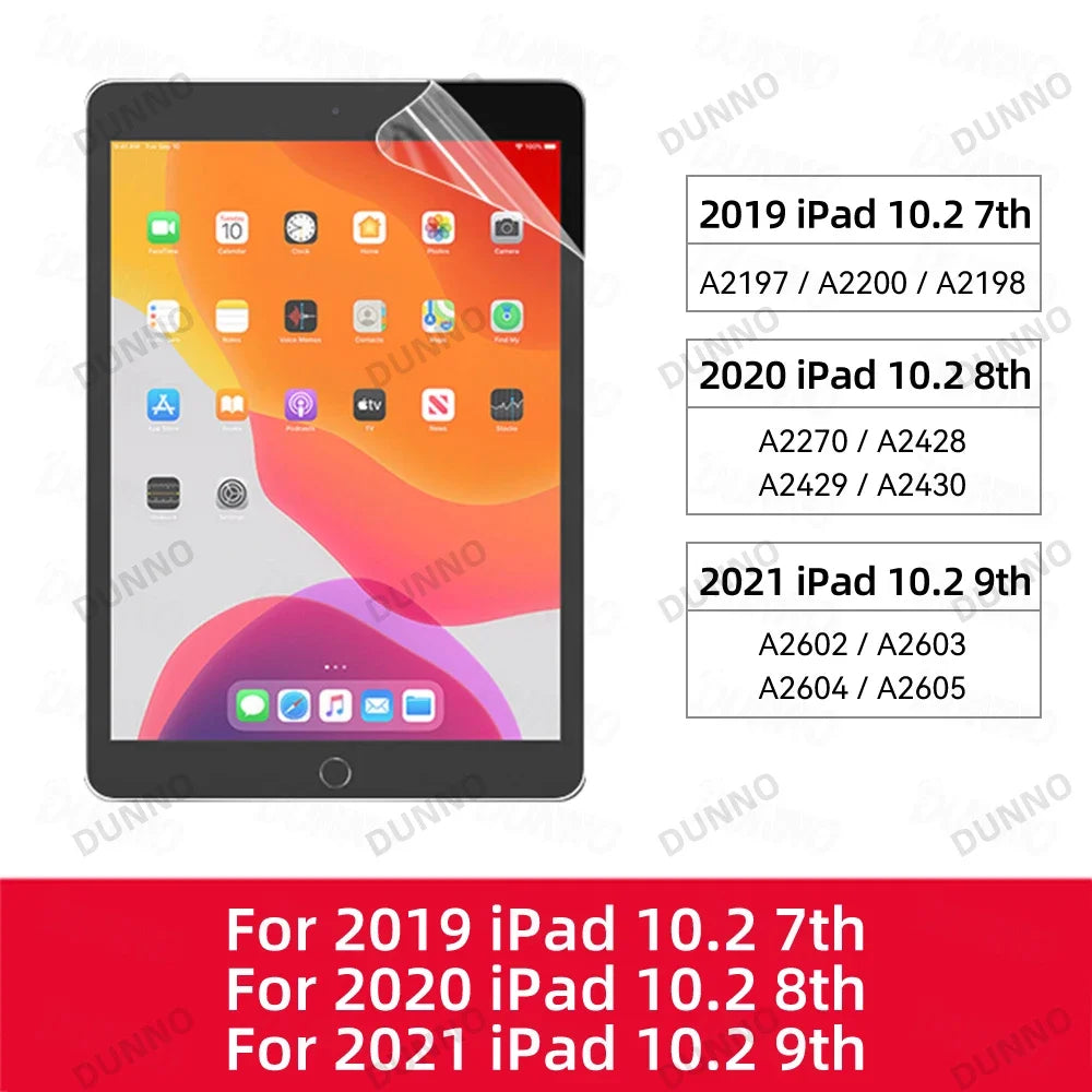 2pcs for iPad Air 2024 Pro 11/13 M4 Screen Protector Film  Paper Feel Matte PET Painting for iPad 7th 8th 9th 10th Generation
