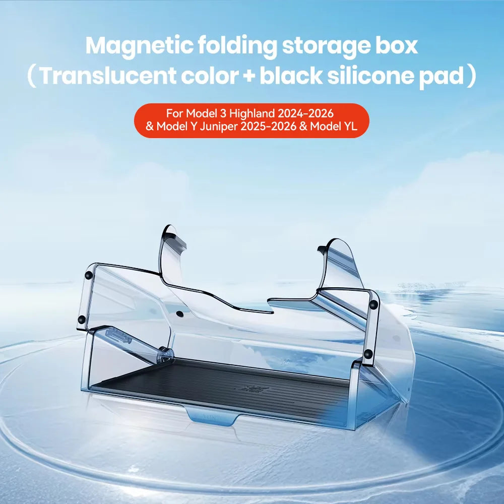 YZ For 2021-2026 Tesla Highland Model 3/Y/YL Juniper Tray Magnetic Under Screen Hidden Storage Box Magnetic Hidden Screen Box