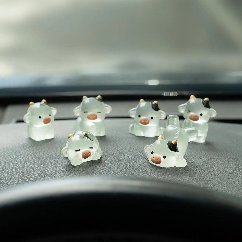 Cute Mini Animal Car Dashboard Accessories Fun Animal Car Rear View Mirror Decor Interior Ornaments Fairy Garden Home Car Gifts
