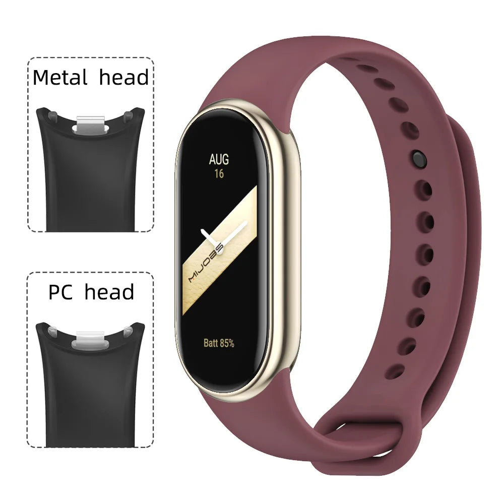 Bracelet for Mi Band 10 Strap for Mi Smart Band 10 9 8 NFC SmartWatch Sport Silicone Rubber Wristband Correa Miband 8 9 Strap