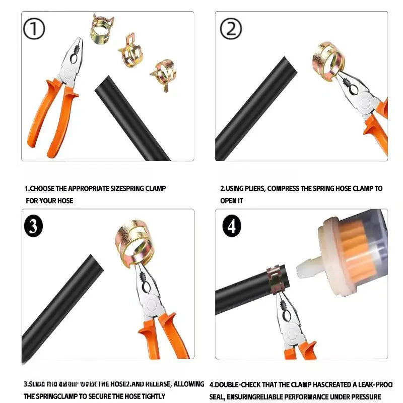 Fastener 5mm 6mm 7mm 8mm 9mm Spring Clip Fuel Water Line Hose Pipe Air Tube Clamps Fuel Water Tube Clamps Fastener