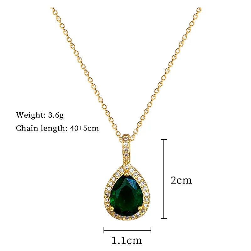 Fashionable Luxury Micro-Set Zircon Copper Pendant Necklace for Women Stylish Personality Versatile Stainless Steel Choker Jewel