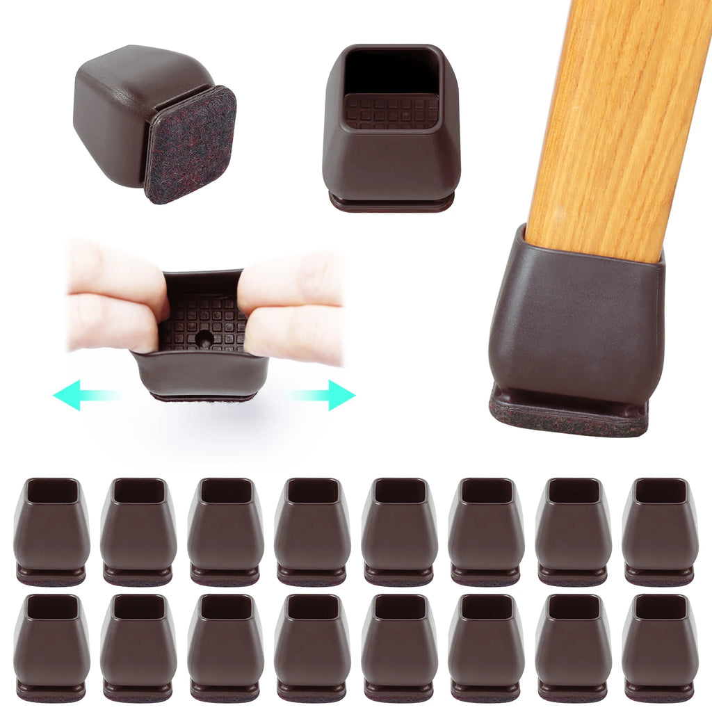 16PCS Silicone Chair Legs Pads Non-Slip Felt Chair Feet Caps Furniture Floor Protectors No Scratches Reduce Noise Home Decor
