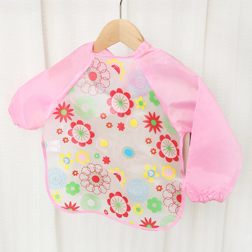 Waterproof EVA Full Sleeve Baby Bibs Children Apron Long Sleeve Feeding Smock Kids Eating Breastplate Infant Scarf Clothing