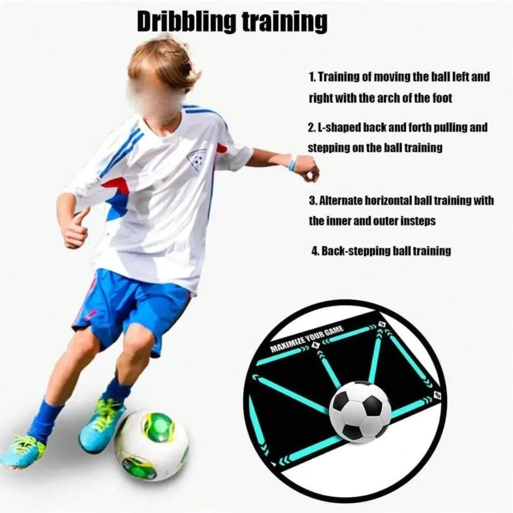 1Pc Soccer Ball Control Training Mat | Stable and Silent Rubber Base | Digital Guidance Design,Improve Ball Sense,Daily Training