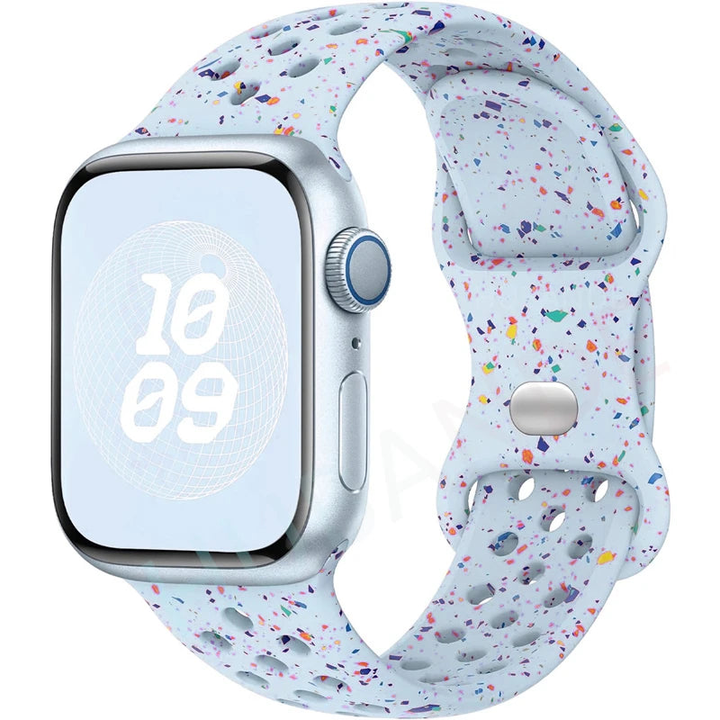 Strap For Apple Watch Band 46mm 44mm 49mm 45mm 40mm 41mm 38 42mm correa Breathable bracelet iwatch series 10 8 SE 7 6 5 9 Ultra