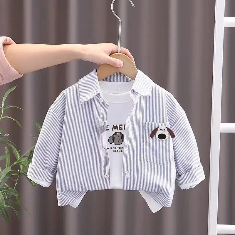 IENENS Kids Shirt Clothes Spring Thin Blouses Clothing Infant Boy Plaid Cotton Tops 1 2 3 4 Years Kids Long Sleeves Shirt