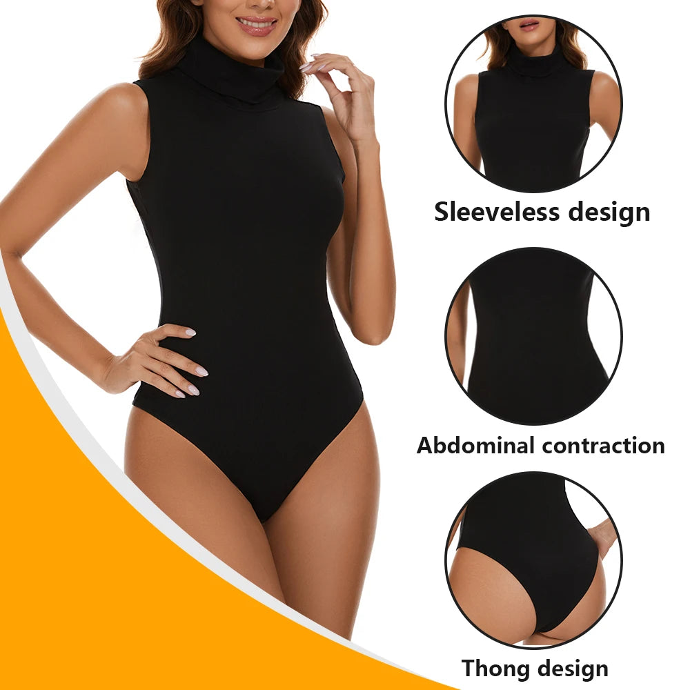 Sleeveless High Neck Bodysuit New Women's Sexy Skinny Jumpsuit Butt Lifter Smooth Body Shaper Belly Corset Female Clothing